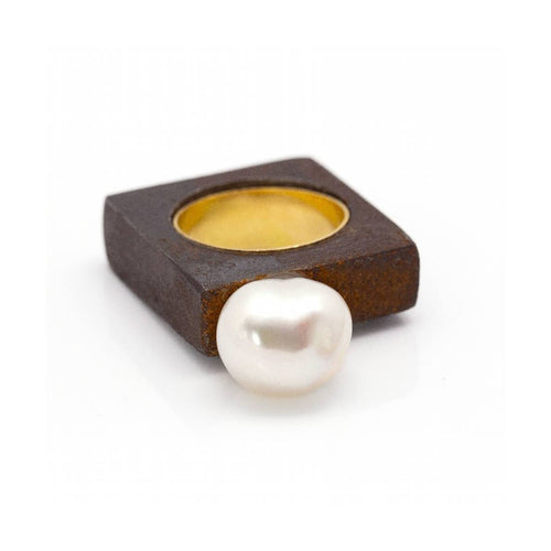 Bague IRON - Bague en or jaune 18K et perle baroque 58 Facettes UKD360263JE