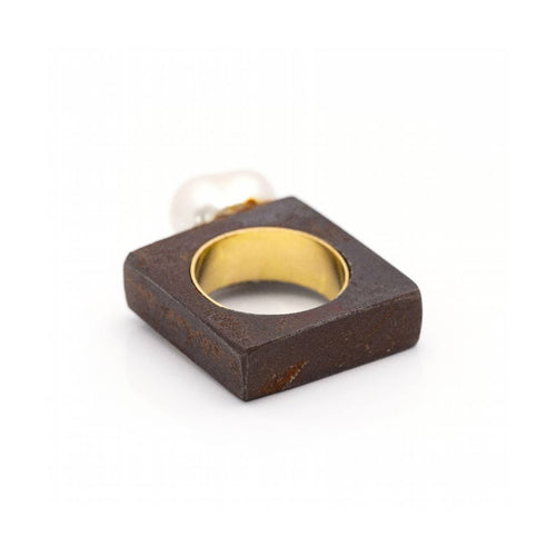 Bague IRON - Bague en or jaune 18K et perle baroque 58 Facettes UKD360263JE