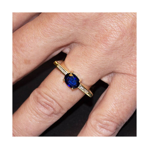 Bague KLASH - Bague en or jaune 18 kt, saphir de Ceylan et diamants 58 Facettes UKD360264JE