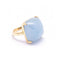 Bague MILKY - Bague en or jaune 18 ct et aigue-marine cabochon 58 Facettes UKD360370CS