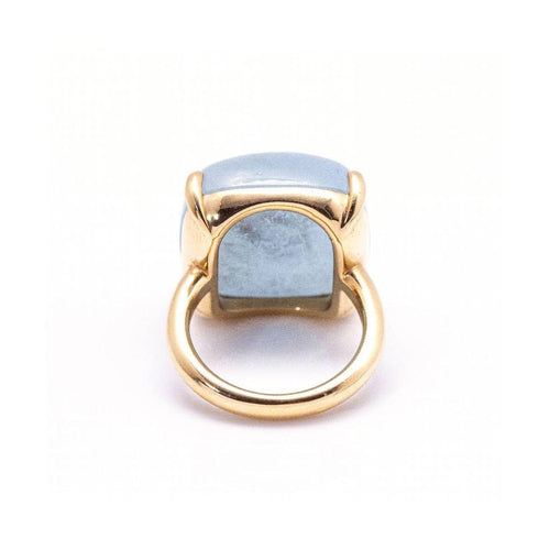 Bague MILKY - Bague en or jaune 18 ct et aigue-marine cabochon 58 Facettes UKD360370CS