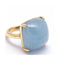 Bague MILKY - Bague en or jaune 18 ct et aigue-marine cabochon 58 Facettes UKD360370CS