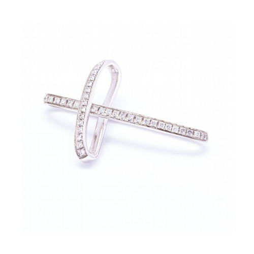 Pendentif Alfieri St.JOHN - Pendentif croix en or blanc 18 ct et diamants 58 Facettes UKD360390CS