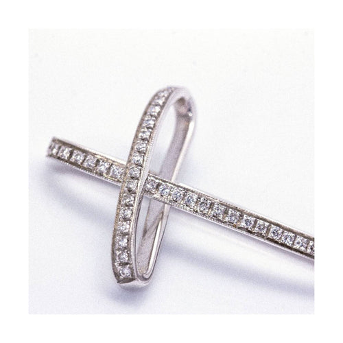 Pendentif Alfieri St.JOHN - Pendentif croix en or blanc 18 ct et diamants 58 Facettes UKD360390CS