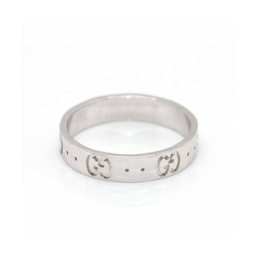 Bague Gucci Icon - Bague en or blanc 18 ct motif GG 58 Facettes UKD360471FJ