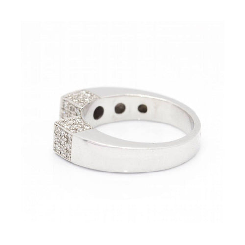 Bague QUARE - Bague pavée en or blanc 18 kt et diamants 58 Facettes UKD360525FJ