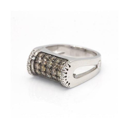 Bague CENTOVENTUNO - Bague en or blanc 18 ct et diamants champagne 58 Facettes UKD360527FJ