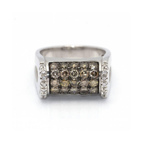 Bague CENTOVENTUNO - Bague en or blanc 18 ct et diamants champagne 58 Facettes UKD360527FJ