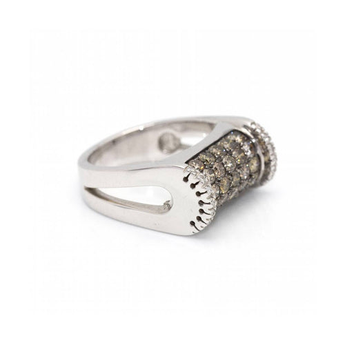 Bague CENTOVENTUNO - Bague en or blanc 18 ct et diamants champagne 58 Facettes UKD360527FJ