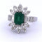 Bague 52 Anello en or 18 KT avec émeraude et diamants 58 Facettes AN578 '(00819)