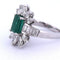 Bague 52 Anello en or 18 KT avec émeraude et diamants 58 Facettes AN578 '(00819)