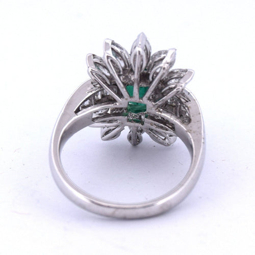 Bague 52 Anello en or 18 KT avec émeraude et diamants 58 Facettes AN578 '(00819)