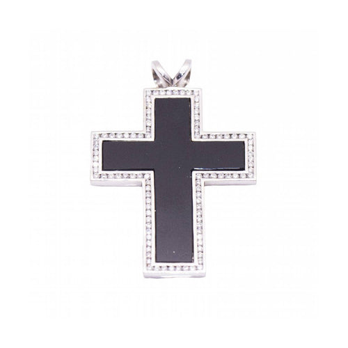 Pendentif Creu de Diamants - Pendentif croix en or blanc 18 kt et diamants 1,75 ct 58 Facettes UKD360974FV