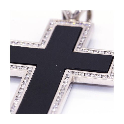 Pendentif Creu de Diamants - Pendentif croix en or blanc 18 kt et diamants 1,75 ct 58 Facettes UKD360974FV