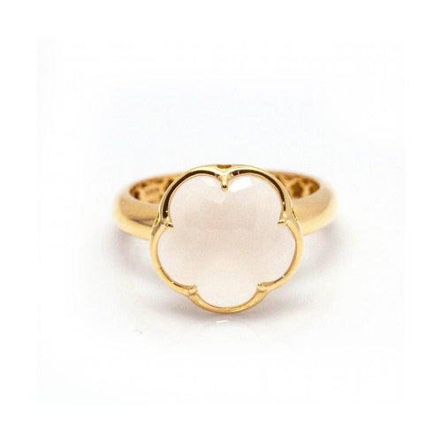 Bague Pasquale Bruni Bon Ton - Bague florale en or rose 18 kt et quartz blanc 58 Facettes UKD361619UZ