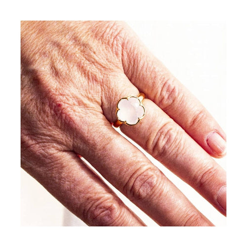 Bague Pasquale Bruni Bon Ton - Bague florale en or rose 18 kt et quartz blanc 58 Facettes UKD361619UZ