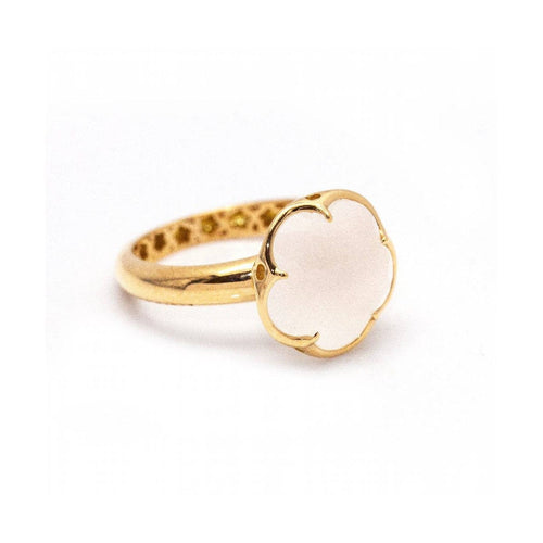 Bague Pasquale Bruni Bon Ton - Bague florale en or rose 18 kt et quartz blanc 58 Facettes UKD361619UZ