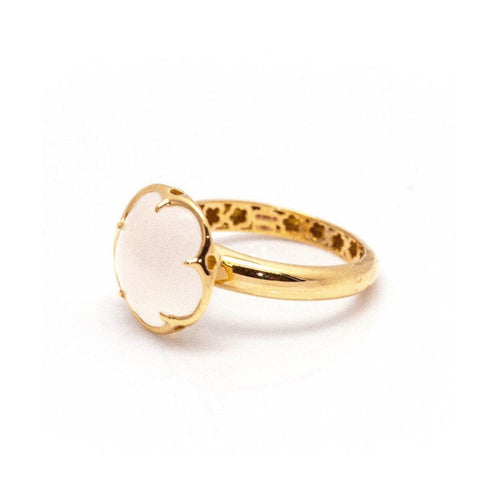 Bague Pasquale Bruni Bon Ton - Bague florale en or rose 18 kt et quartz blanc 58 Facettes UKD361619UZ