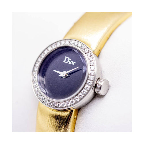 Montre Dior La D de Dior - Montre femme quartz en acier avec diamants 58 Facettes UKD362090SO