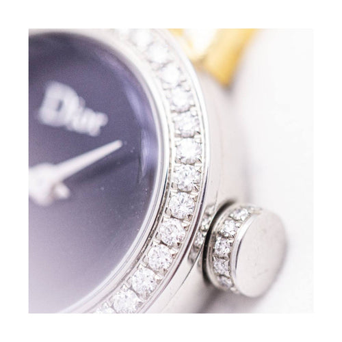 Montre Dior La D de Dior - Montre femme quartz en acier avec diamants 58 Facettes UKD362090SO