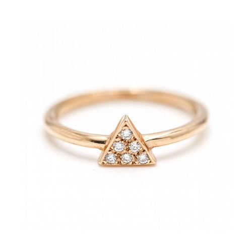 Bague Triangle - Bague en or rose 18 kt et diamants 58 Facettes UKD363103CG