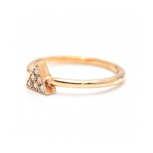 Bague Triangle - Bague en or rose 18 kt et diamants 58 Facettes UKD363103CG