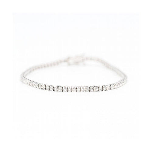 Bracelet Pulsera rivière - Bracelet en or blanc 18 ct et diamants 3,50 ct 58 Facettes UKD363130CG