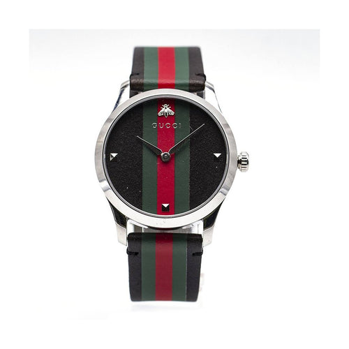 Montre Gucci Timeless - Montre YA1264079 en acier et bracelet en cuir 58 Facettes UKD363135SO
