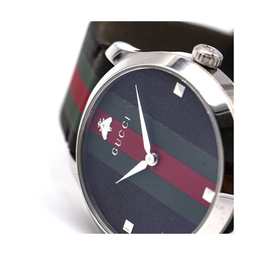Montre Gucci Timeless - Montre YA1264079 en acier et bracelet en cuir 58 Facettes UKD363135SO