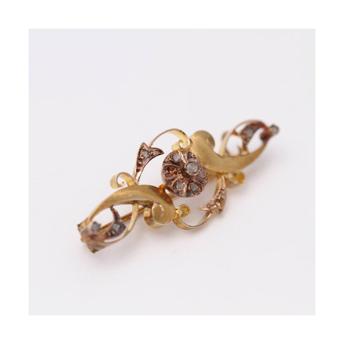 Broche Broche ancienne - Broche en or jaune et rose 18 kt et diamants 58 Facettes UKD364105JC