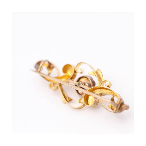 Broche Broche ancienne - Broche en or jaune et rose 18 kt et diamants 58 Facettes UKD364105JC
