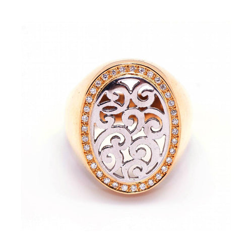 Bague SIGNAL - Bague unisexe en or bicolore 18 kt et diamants 58 Facettes UKD364832FV