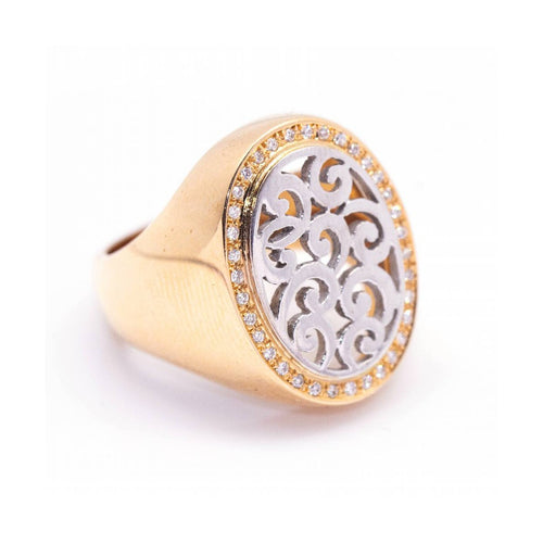 Bague SIGNAL - Bague unisexe en or bicolore 18 kt et diamants 58 Facettes UKD364832FV