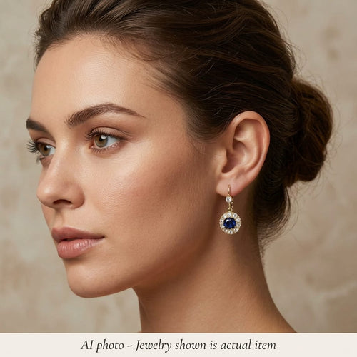 Boucles d'oreilles Boucles d’oreilles pendantes vintage en or jaune 18k, saphirs et diamants 58 Facettes OR209_107-130 (05519)