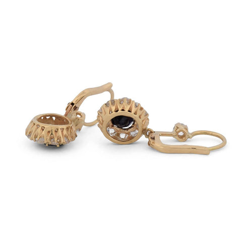 Boucles d'oreilles Boucles d’oreilles pendantes vintage en or jaune 18k, saphirs et diamants 58 Facettes OR209_107-130 (05519)