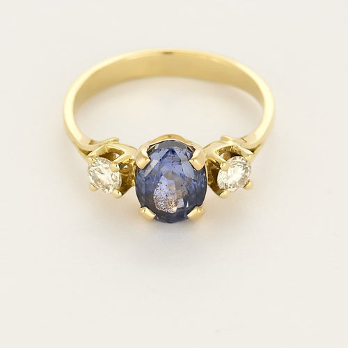 Bague 53.5 Bague en or jaune 18K au saphir violet et diamants 58 Facettes VEN3220
