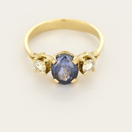 Bague 53.5 Bague en or jaune 18K au saphir violet et diamants 58 Facettes VEN3220