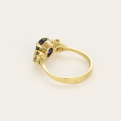 Bague 53.5 Bague en or jaune 18K au saphir violet et diamants 58 Facettes VEN3220