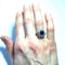 Bague 53 Bague marguerite - Saphir entourage diamants en or blanc et platine 58 Facettes 005