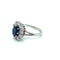 Bague 53 Bague marguerite - Saphir entourage diamants en or blanc et platine 58 Facettes 005