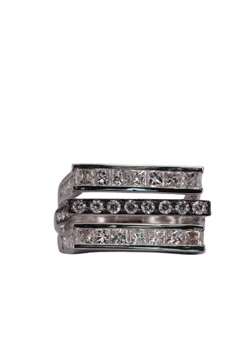 Bague 54 Bague triple alliance en or blanc et diamants 58 Facettes P25