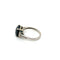 Bague 51.5 Bague saphir vert et diamants en or blanc 58 Facettes