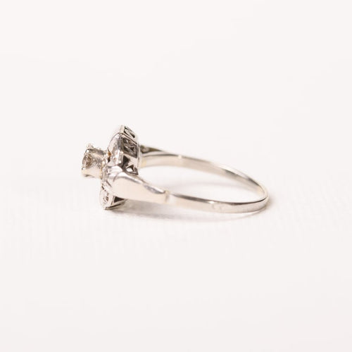 Bague 52 Art déco - Bague octogonale en or gris 18K, platine et diamants 58 Facettes LMB-251