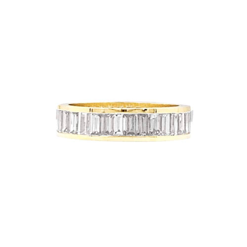 Bague 52 Alliance or jaune et diamants baguettes. 58 Facettes 35356