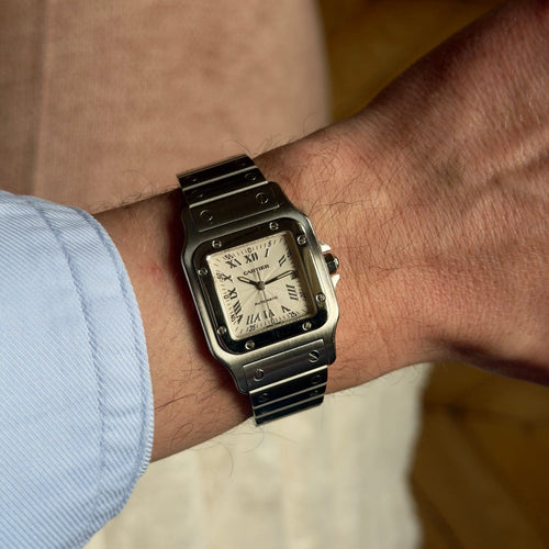 Montre Cartier Santos Galbée 2319 guilloché 58 Facettes 051