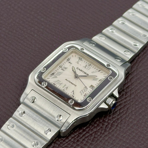 Montre Cartier Santos Galbée 2319 guilloché 58 Facettes 051