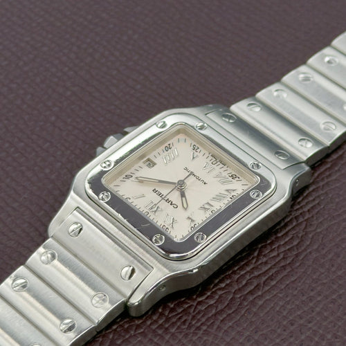 Montre Cartier Santos Galbée 2319 guilloché 58 Facettes 051