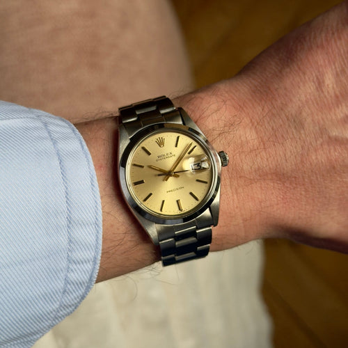 Montre Rolex Oysterdate Precision 6694 Champagne 58 Facettes 063