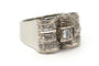 Bague 52 Bague Art déco sertie de diamants en or blanc 18 carats 58 Facettes B811