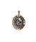 Pendentif Pendentif-broche en or jaune avec agate rubanée et grenats 58 Facettes